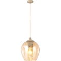 Kábeles függőlámpa ISTAR 1xE27/15W/230V átm. 14 cm bézs/füstös bézs
